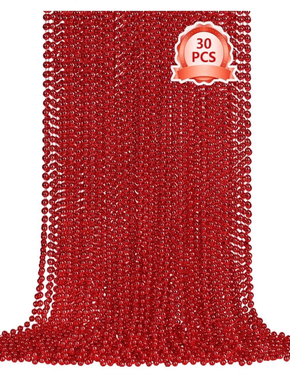 Red Decorative Bead Garlands - 30 Pack includes 4 packs